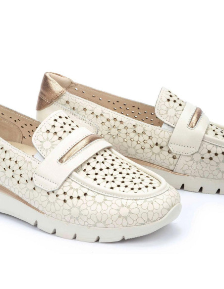 Mocasín deportivo en piel - PIKOLINOS W4R-6518C1- nata