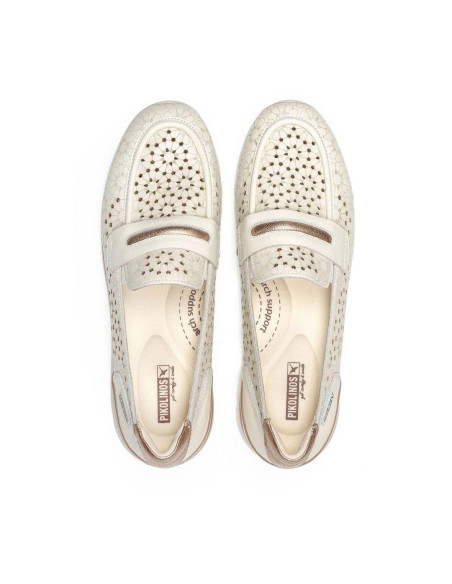 Mocasín deportivo en piel - PIKOLINOS W4R-6518C1- nata