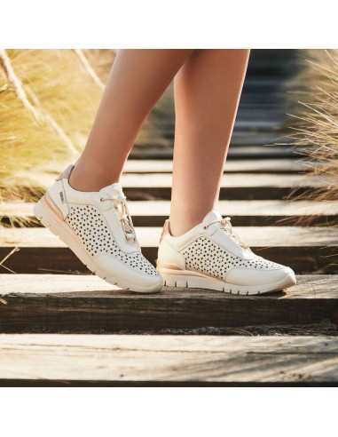 deportivo piel cierre elástico - PIKOLINOS W4R-6584 - nata