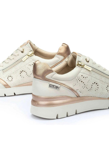 Deportivos cremallera piel - PIKOLINOS W4R-6622C1 - nata