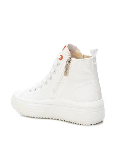 Semibota lona mujer goma cremallera lateral - REFRESH 172722 - blanca