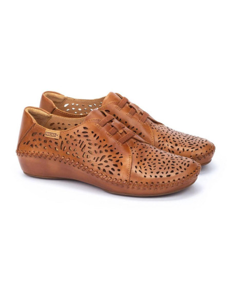 Zapato calado con elásticos para mujer - PIKOLINOS 655-4783 - brandy