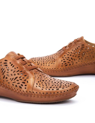 Zapato calado con elásticos para mujer - PIKOLINOS 655-4783 - brandy