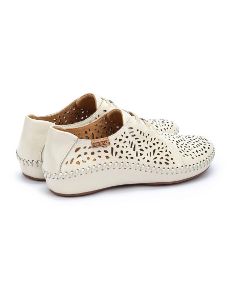 Zapato calado con elásticos para mujer - PIKOLINOS 655-4783 - nata