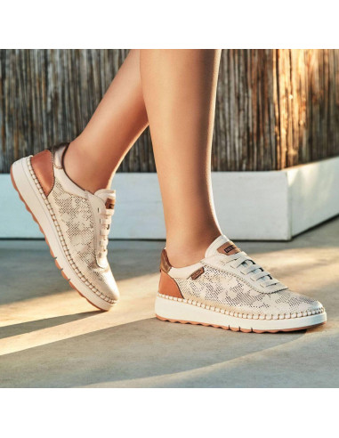 Deportivo piel elasticos - PIKOLINOS W0C-6621C1 - nata