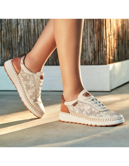 Deportivo piel elasticos - PIKOLINOS W0C-6621C1 - nata