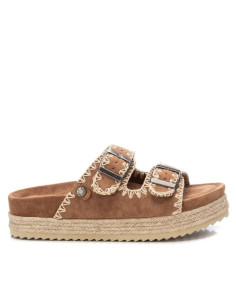 Sandalia bio mujer en antelina con hebillas - REFRESH 171950 - camel