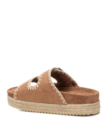 Sandalia bio mujer en antelina con hebillas - REFRESH 171950 - camel