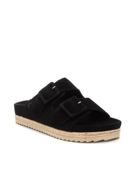 Sandalia bio mujer en antelina con hebillas - REFRESH 171881 - negro