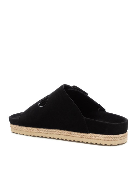 Sandalia bio mujer en antelina con hebillas - REFRESH 171881 - negro