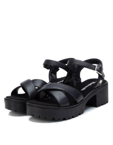 Sandalia mujer cruzada plataforma - REFRESH 79281 - negro