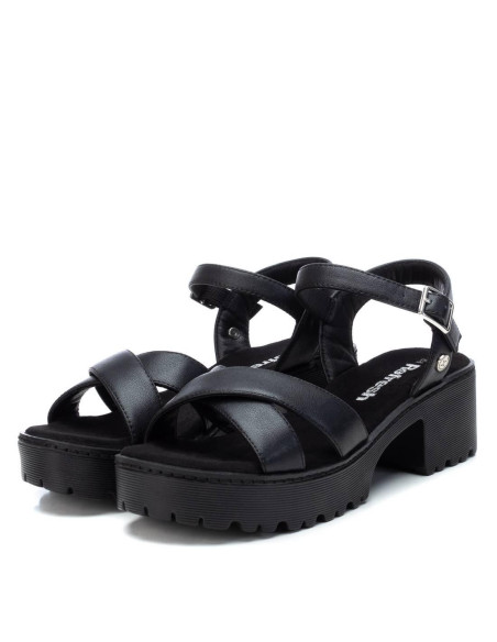 Sandalia mujer cruzada plataforma - REFRESH 79281 - negro