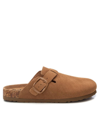 Zueco bio de mujer fabricado en serraje con hebilla - REFRESH 172870 - camel