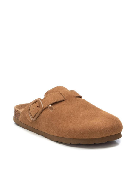 Zueco bio de mujer fabricado en serraje con hebilla - REFRESH 172870 - camel