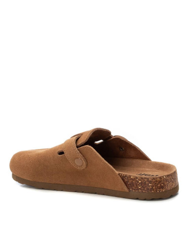 Zueco bio de mujer fabricado en serraje con hebilla - REFRESH 172870 - camel