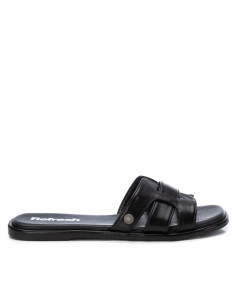 Sandalia plana mujer pala entrelazada - REFRESH 172553 - negro