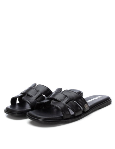 Sandalia plana mujer pala entrelazada - REFRESH 172553 - negro