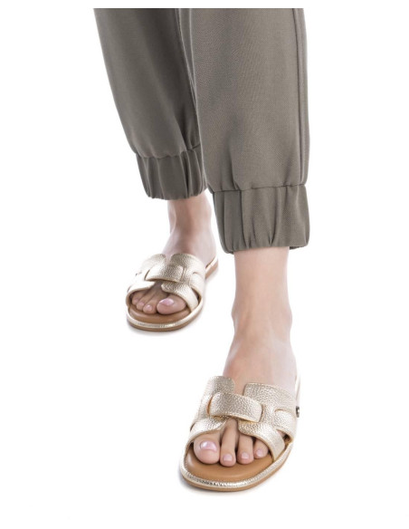 Sandalia plana mujer pala entrelazada - REFRESH 172553 - oro