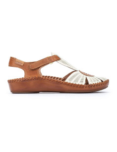 Sandalia con forma de flor para mujer - PIKOLINOS 655-0575 - nata
