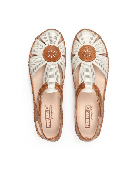 Sandalia con forma de flor para mujer - PIKOLINOS 655-0575 - nata