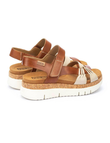 Sandalia cuña piel - PIKOLINOS W4N-0968C1 - marfil