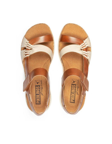 Sandalia cuña piel - PIKOLINOS W4N-0968C1 - marfil