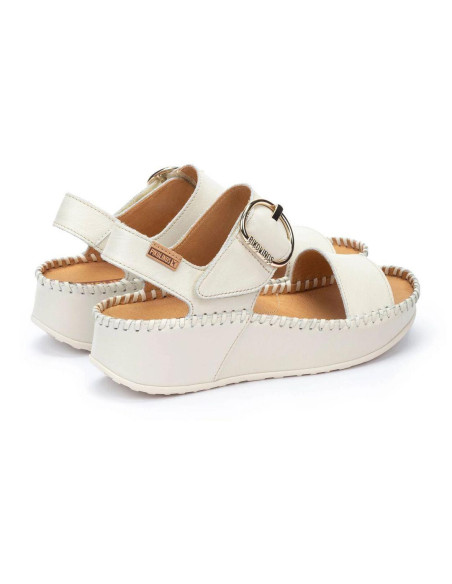 Sandalia hebilla cuña comoda - PIKOLINOS W1C-0709 - nata