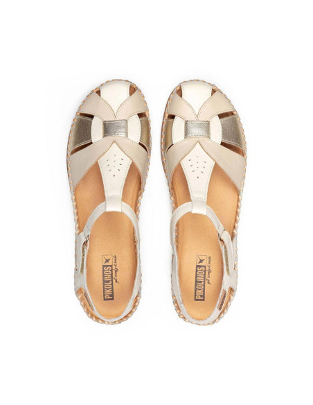 Zapato semiabierto piel con velcro- PIKOLINOS W8K-0847C1- nata