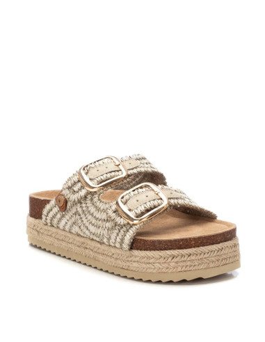 Sandalia bio mujer en rafia con hebillas - REFRESH 172720 - beig