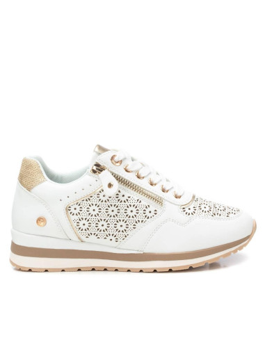 Zapatilla mujer casual troquelada cremallera - XTI 144113 - blanco