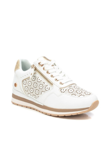 Zapatilla mujer casual troquelada cremallera - XTI 144113 - blanco