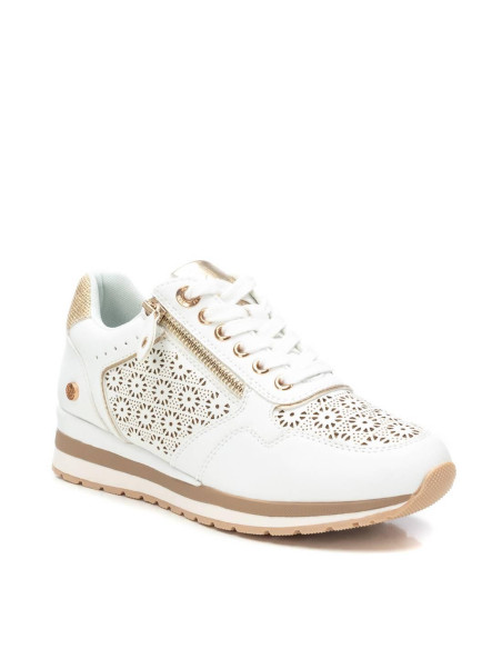 Zapatilla mujer casual troquelada cremallera - XTI 144113 - blanco