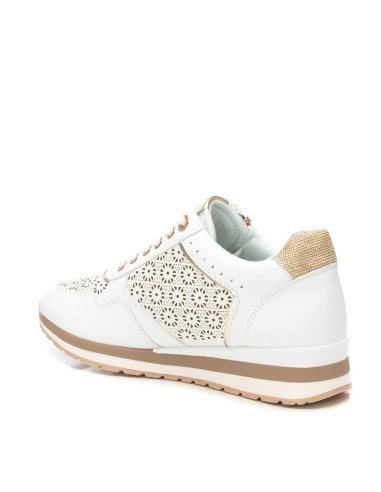 Zapatilla mujer casual troquelada cremallera - XTI 144113 - blanco