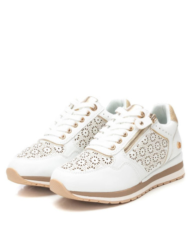 Zapatilla mujer casual troquelada cremallera - XTI 144113 - blanco