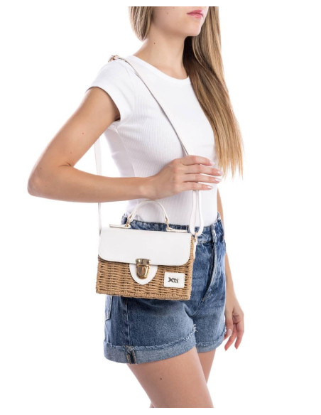 Bandolera rafia boton - XTI 184429 - blanco