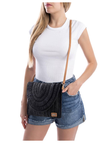 Bolso rafia solapa - XTI 184425 - negro