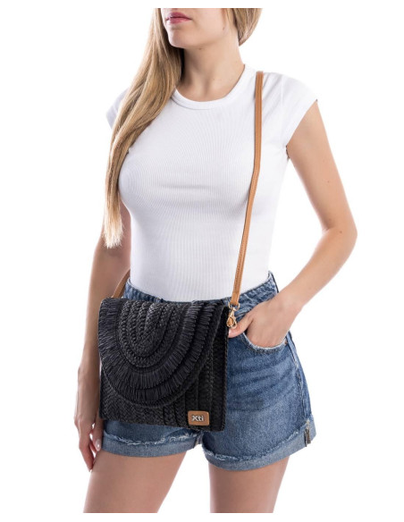 Bolso rafia solapa - XTI 184425 - negro