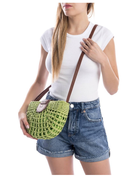 Bolso pequeño rafia asa - XTI 184430 - verde
