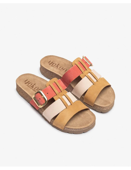 Bio plana piel hebilla - YOKONO JERBA-137 - fuxia