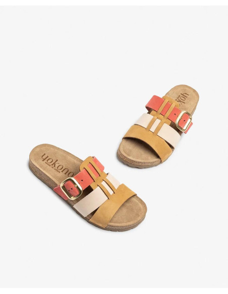 Bio plana piel hebilla - YOKONO JERBA-137 - fuxia