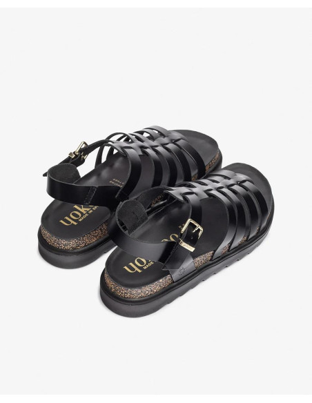 Sandalia plana - YOKONO tunez -107 - negro
