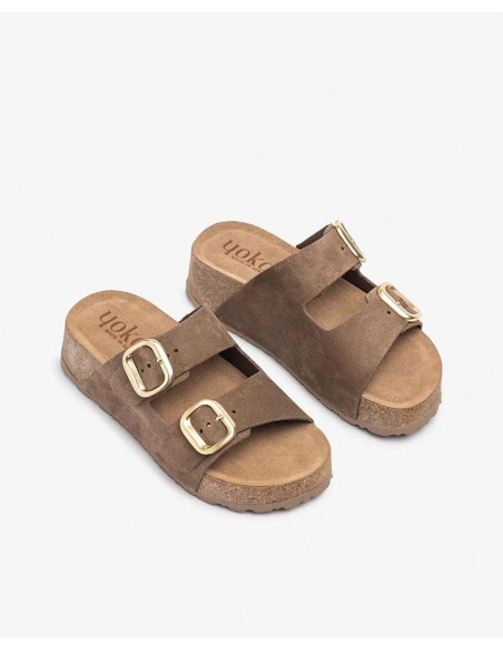 sandalia Bio plataforma - YOKONO WIWI-003 - marrón