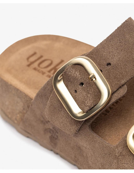 sandalia Bio plataforma - YOKONO WIWI-003 - marrón