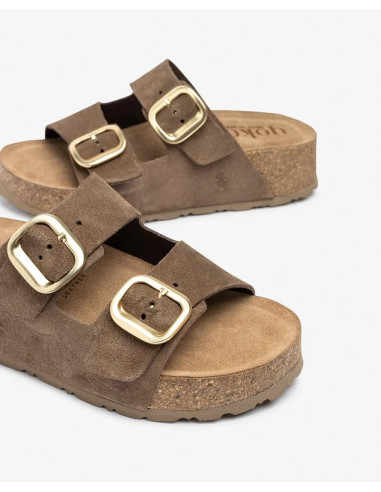 sandalia Bio plataforma - YOKONO WIWI-003 - marrón