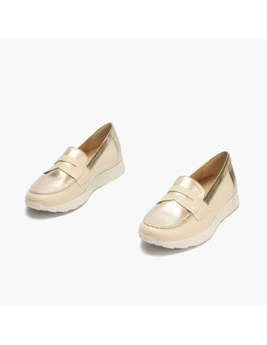 Mocasin antifaz mujer en piel combinada - PITILLOS 10421 - crema