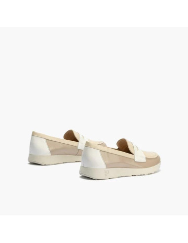 Mocasin multicolor mujer en piel charol - PITILLOS 10420 - crema
