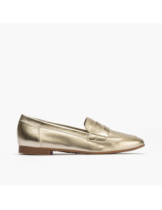 Mocasin mujer en piel laminado - PITILLOS 10471 - oro