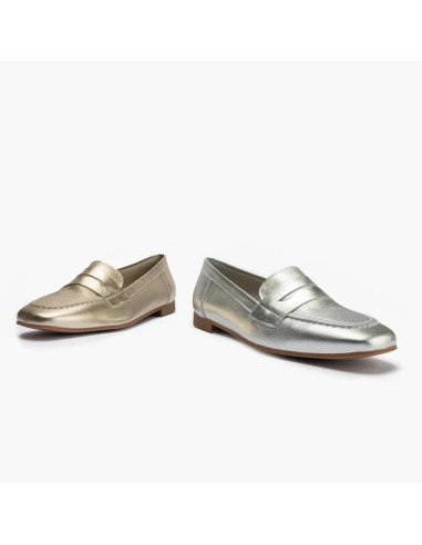 Mocasin mujer en piel laminado - PITILLOS 10471 - oro