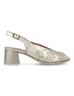 Sandalia con picados en piel laminado - PITILLOS 10532 - oro