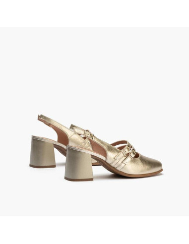 Mercedes con doble correa en piel laminado - PITILLOS 10495 - oro